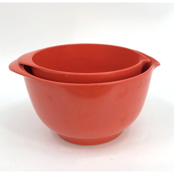 VTG Red Melamine Retro Rosti Mepal Denmark Stacking Mixing Bowls set 2L 3L MCM